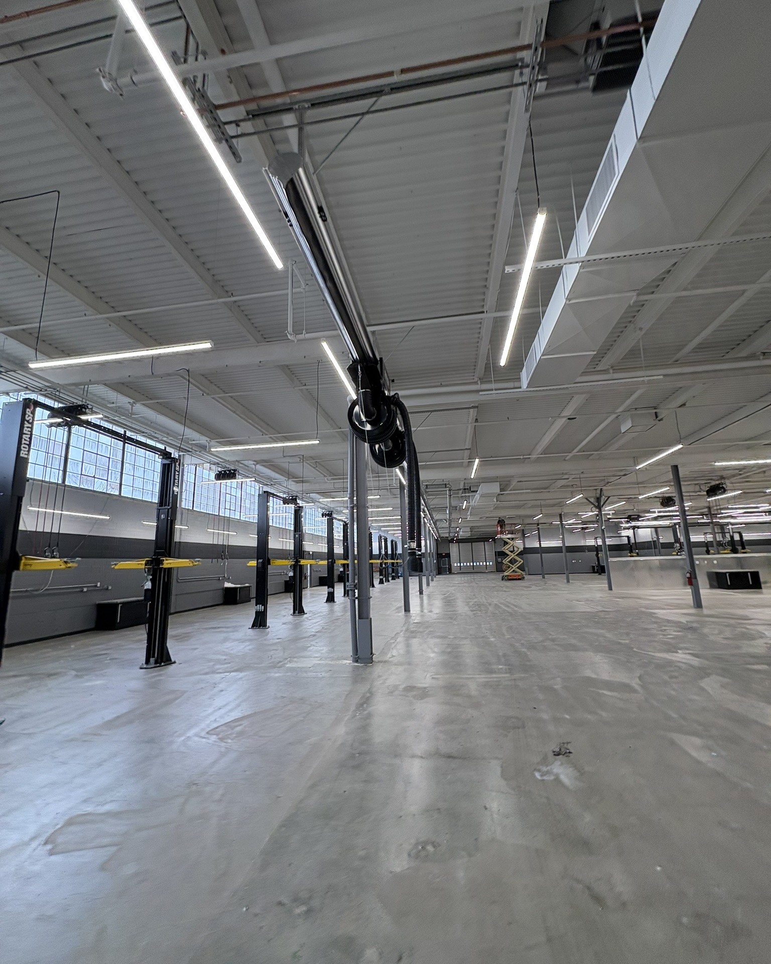 12,000 POUND CAR LIFTS AND EXHAUST EXTRACTION SYSTEM